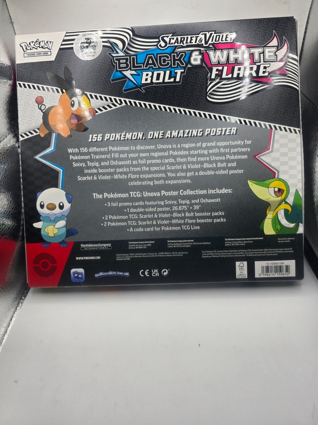Pokemon TCG Scarlet & Violet Black Bolt & White Flare Poster Collection Box New