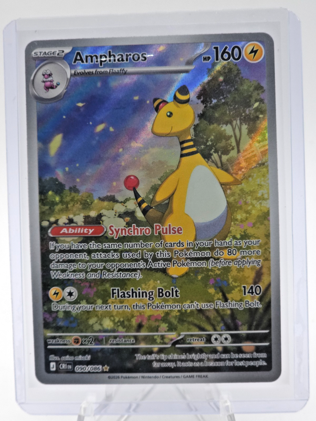 Ampharos 090/086 Me04: Chaos Rising Holo