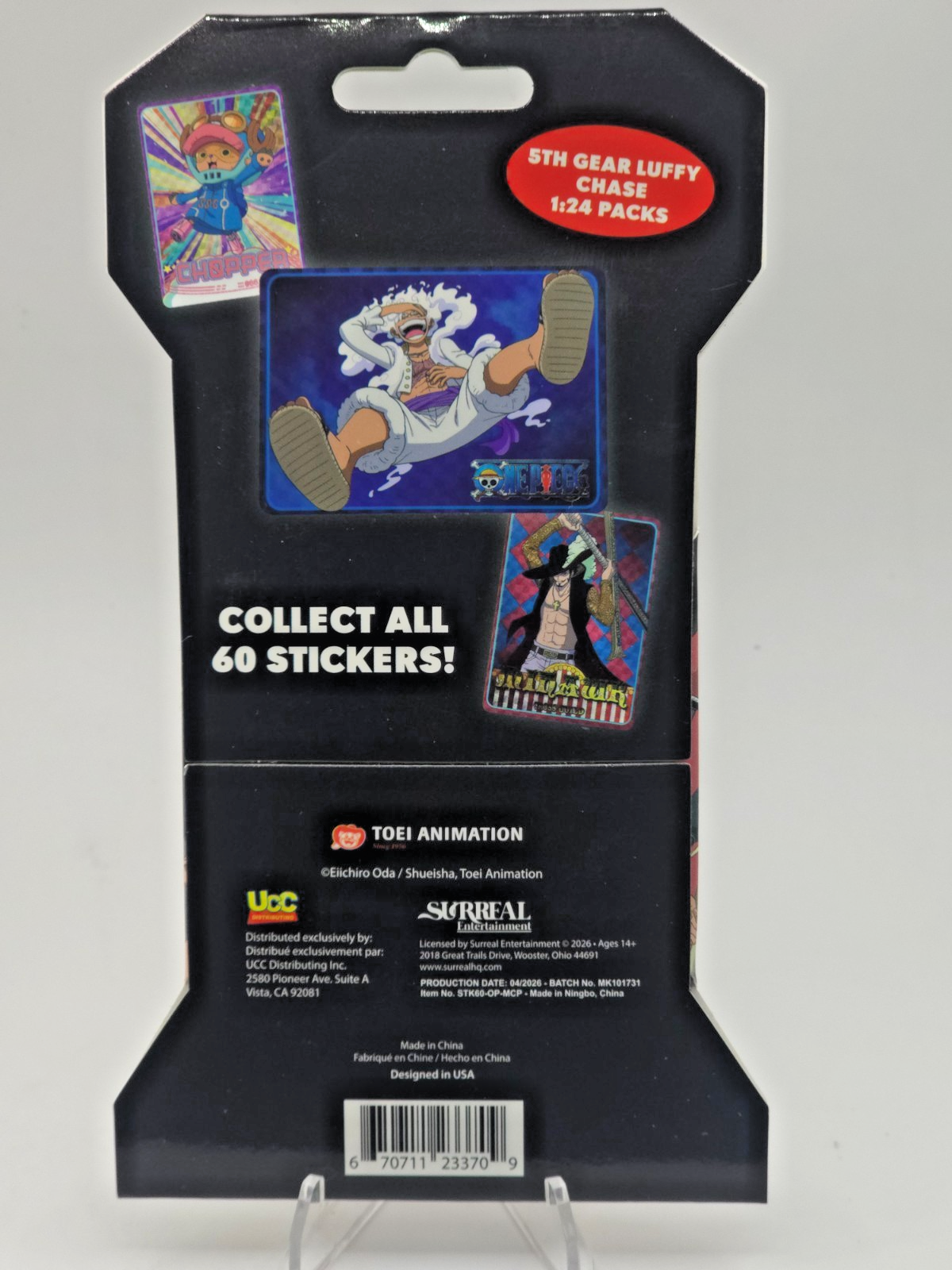 One Piece Series 2 Holographic Sticker Pack 5pc Paper Multicolor Luffy Chopper