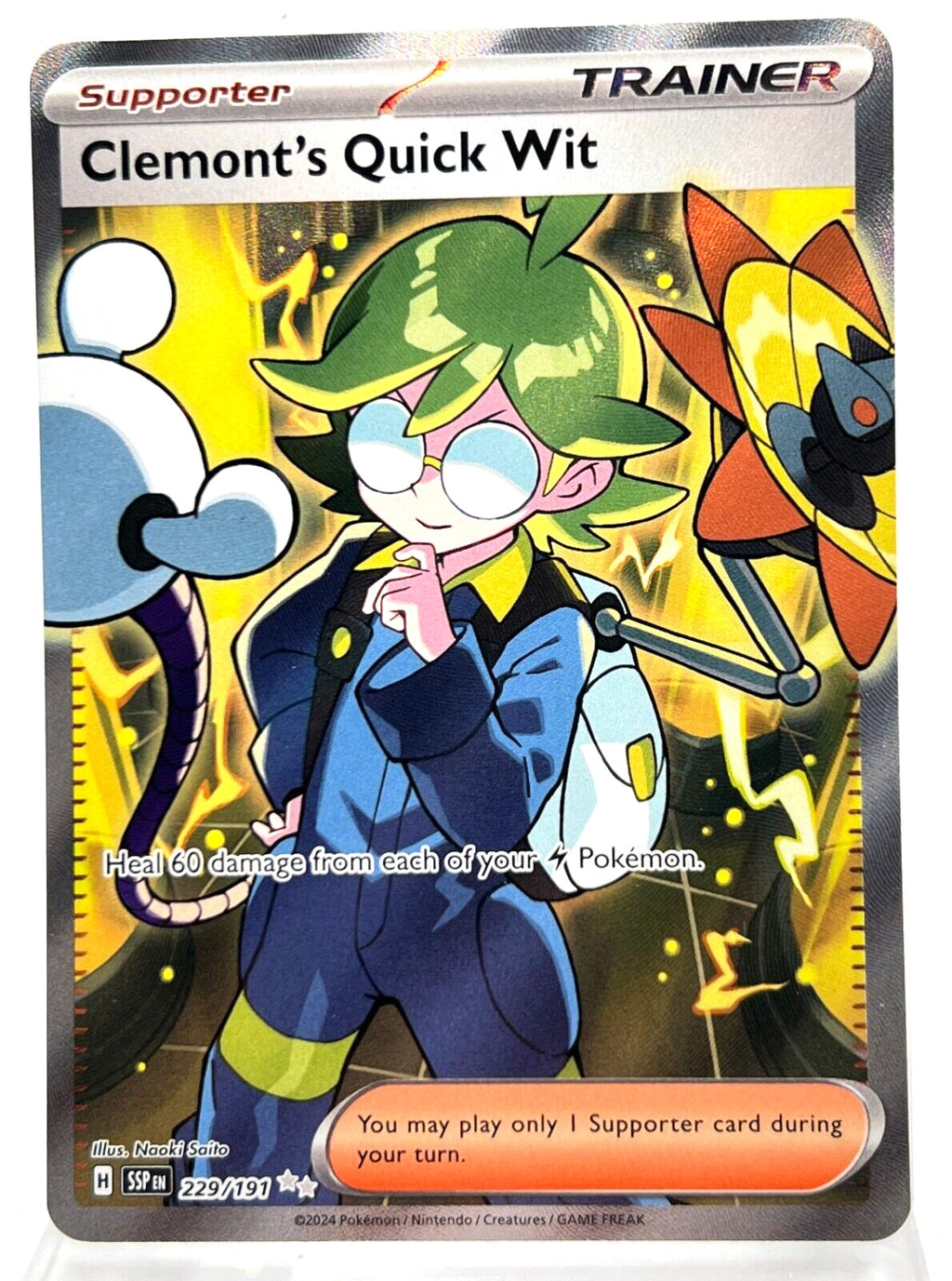 Clemont's Quick Wit 229/191 Sv08: Surging Sparks Holo