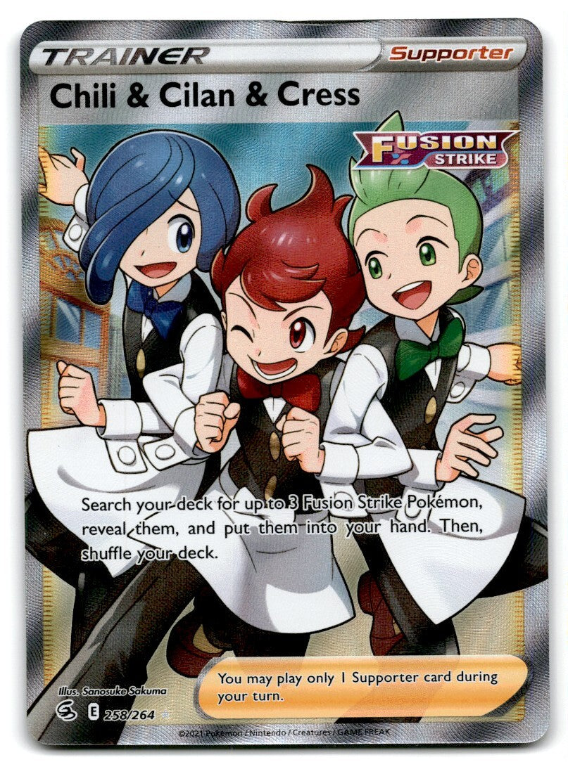 Chili & Cilan & Cress (Full Art) 258/264 Swsh08: Fusion Strike Holo